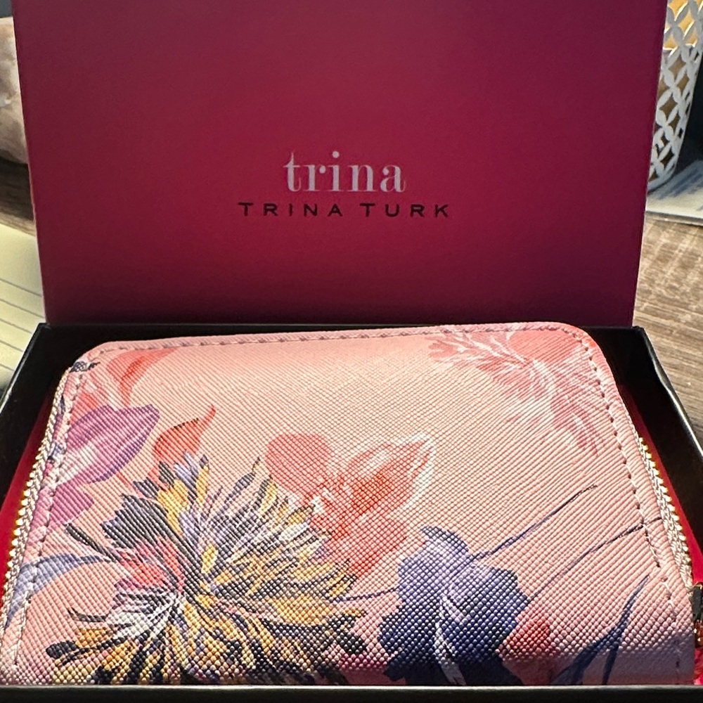 Trina Turk Pink and Blue Floral Wallet - Picture 6 of 6